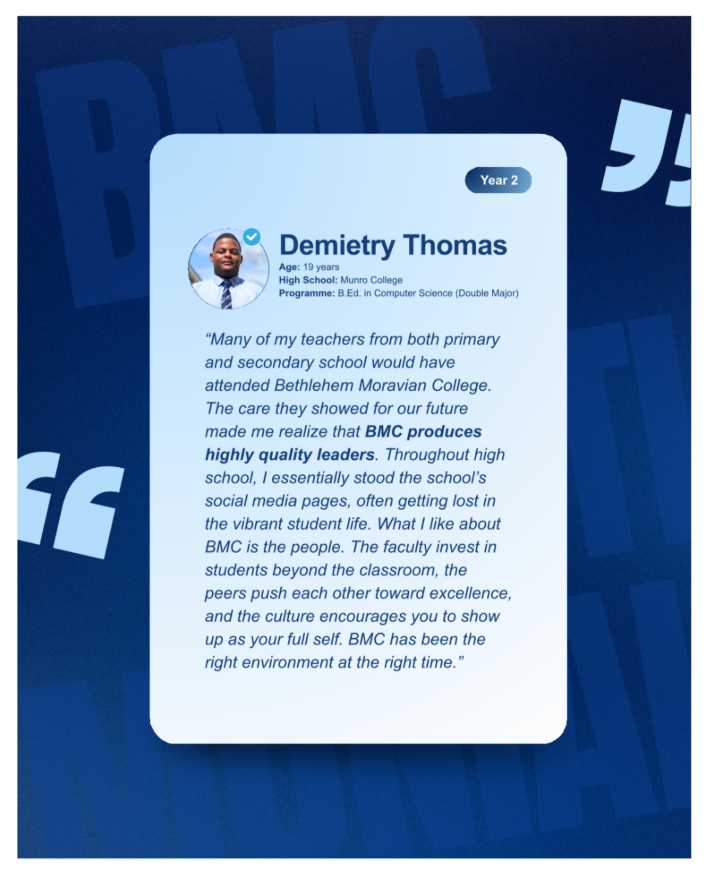Student testimonial